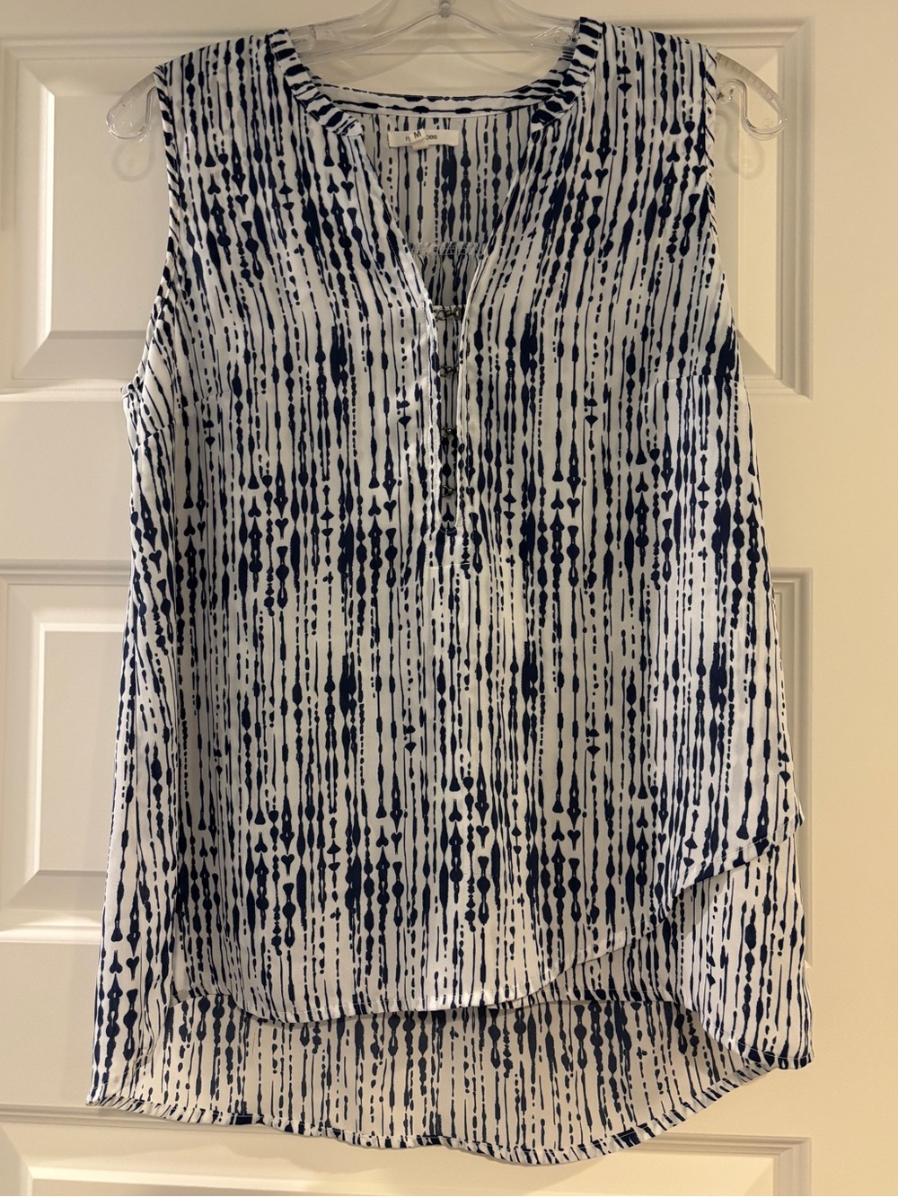 Sleeveless tank tunic - White & Navy